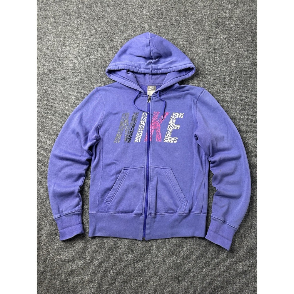 Womens Nike Sportswear Purple‎ Full Zip Hoodie Graphic Logo, Size M